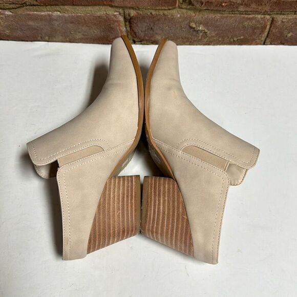 ShuShop Taupe YZA Slide Pointed Toe Mule Bootie Size 10 - Picture 6 of 13